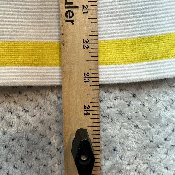 Talbots Tops Womens Size Medium White Yellow Boat Neck Stripes Short Sleeves - Picture 9 of 11